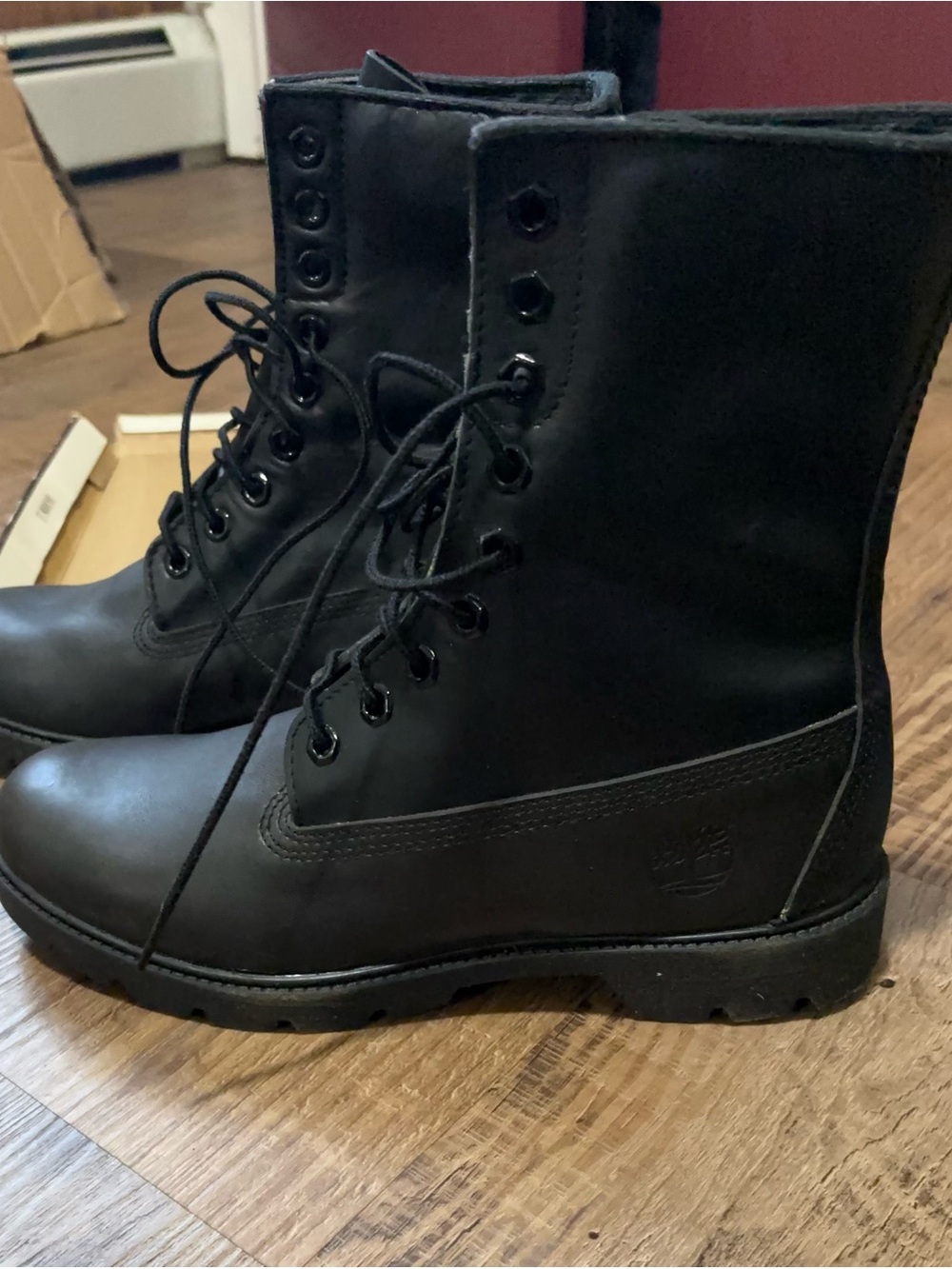 Timberland Men's Black Lace-Up Combat Boots